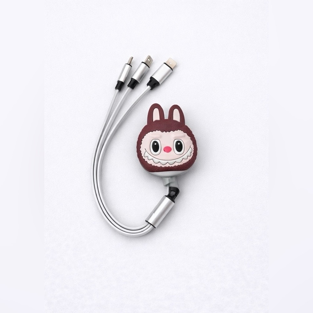 Labubu 3-in-1 Multi Charging Cable USB Lightning Micro USB Type-C